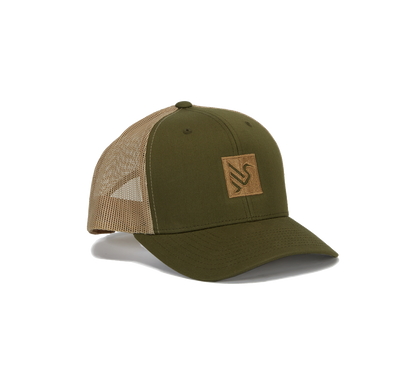 Trucker Hat Shield - Olive w/Sand