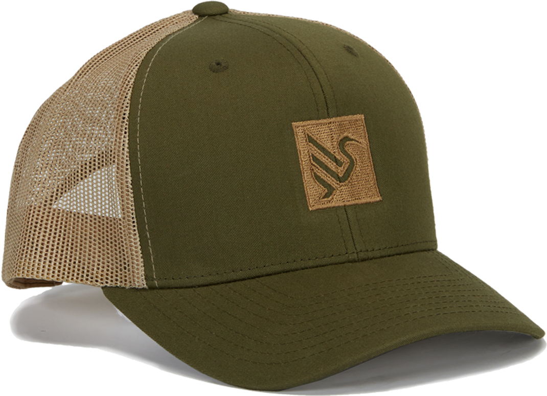 Trucker Hat Shield - Olive w/Sand