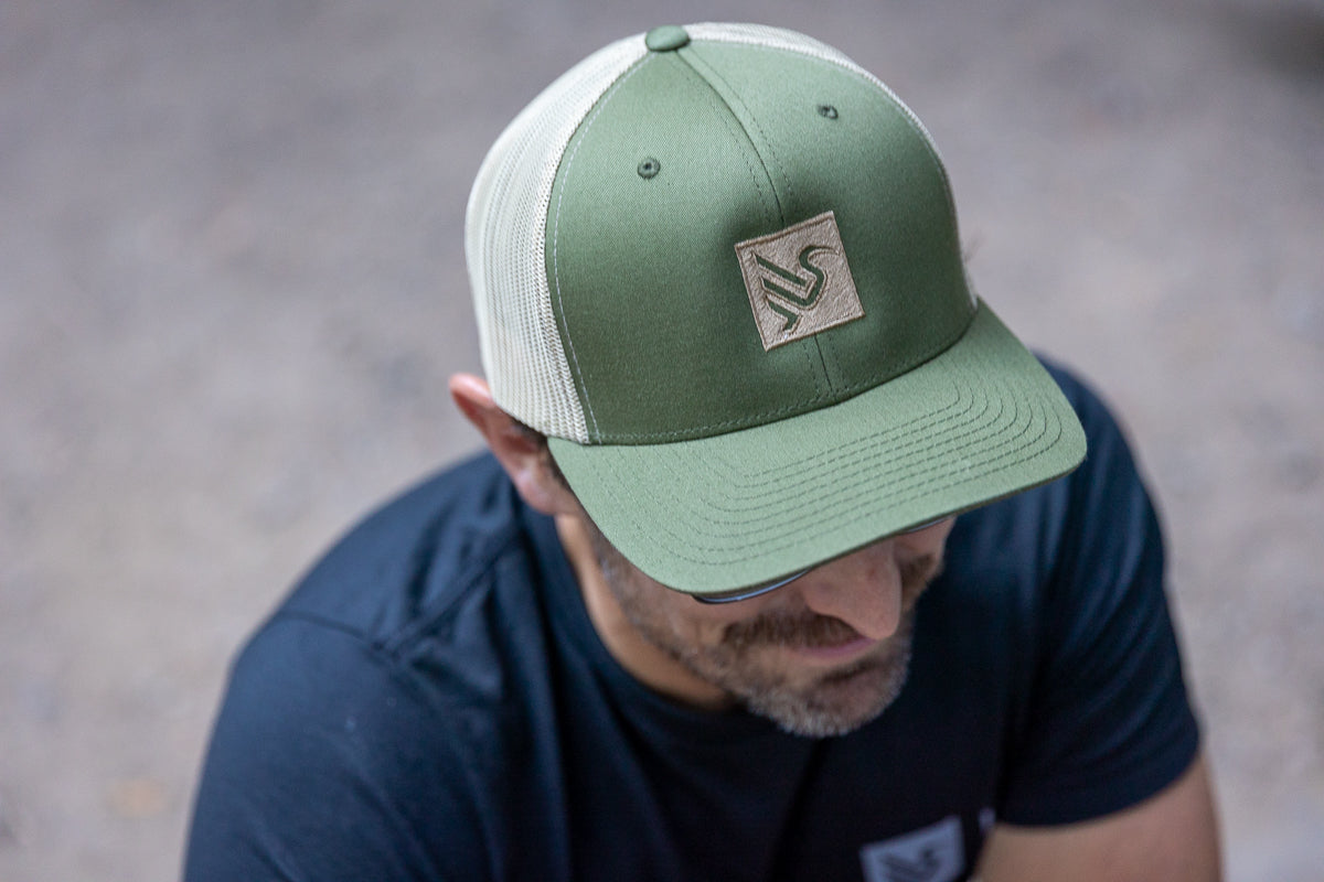 Trucker Hat Shield - Olive w/Sand